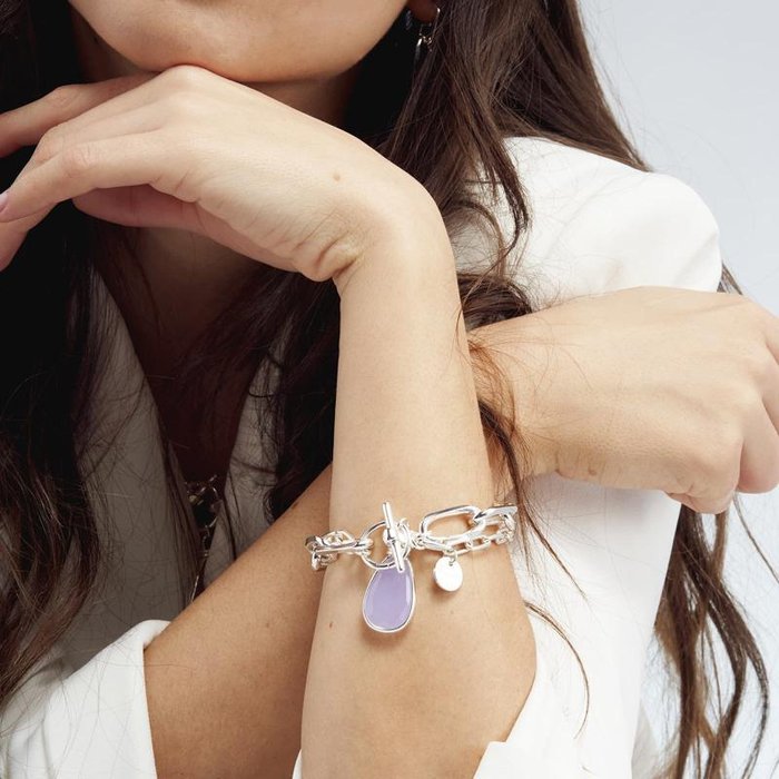 Bracciale di catena con cristallo glicine