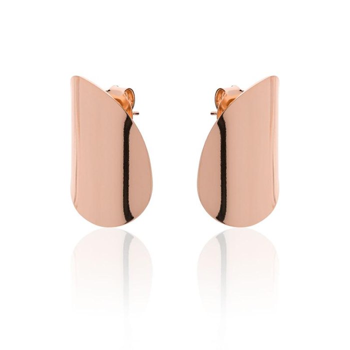 Orecchini in bronzo dorato rosa Onda
