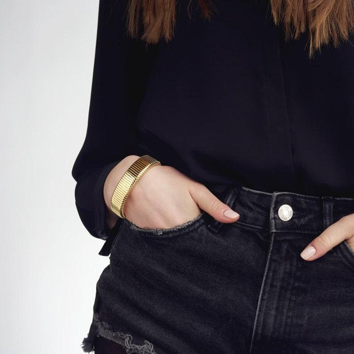 Bracciale Tubogas in bronzo dorato