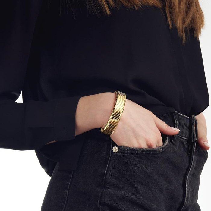 Bracciale Tubogas in bronzo dorato