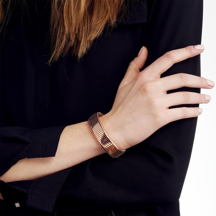 Bracciale Tubogas in bronzo dorato rosa