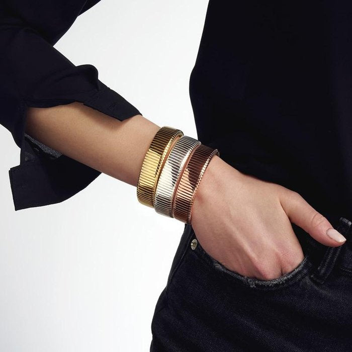 Bracciale Tubogas in bronzo dorato rosa