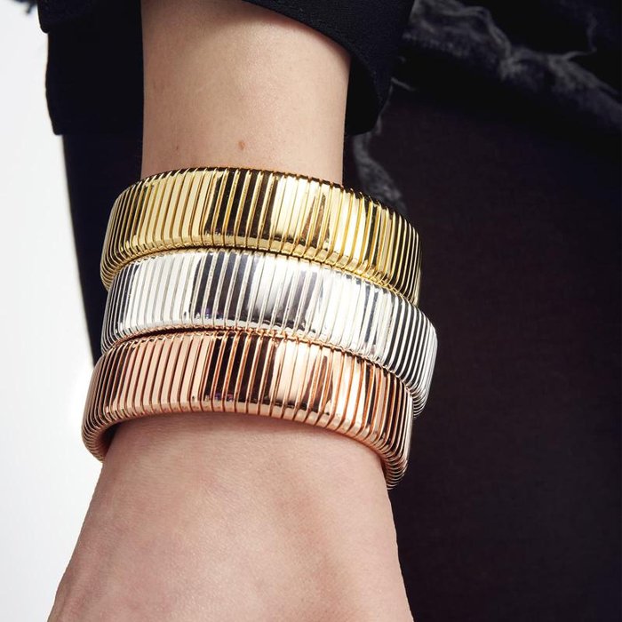 Bracciale Tubogas in bronzo dorato rosa