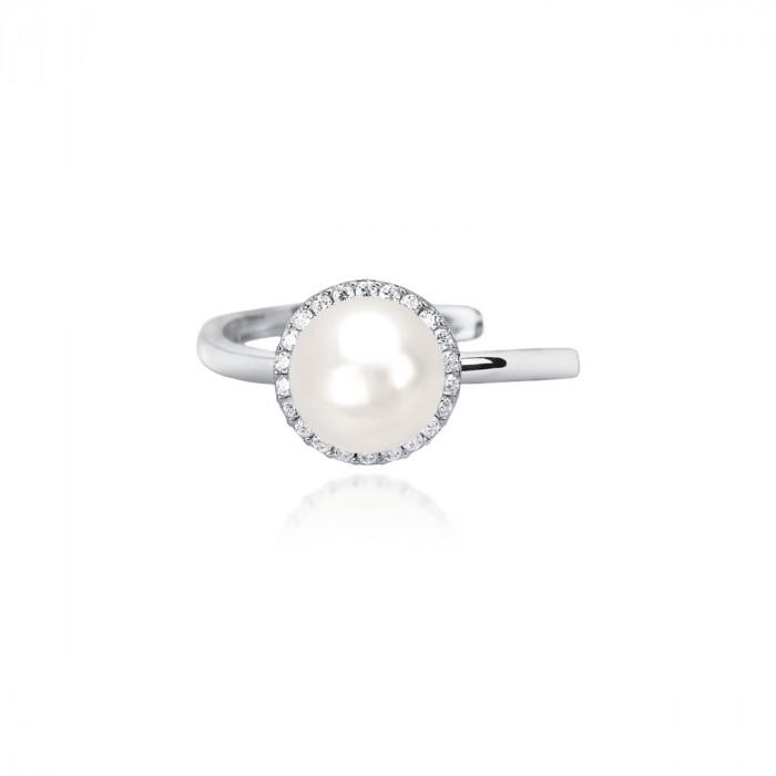 Anello aperto centrale perla zirconi - gioielleriaperdichizzi.it