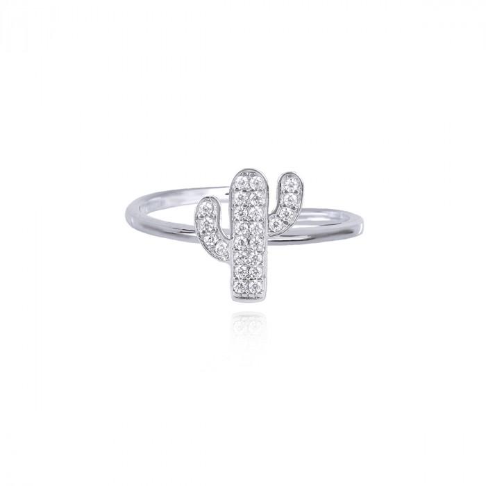 Anello aperto centrale cactus zirconi - gioielleriaperdichizzi.it