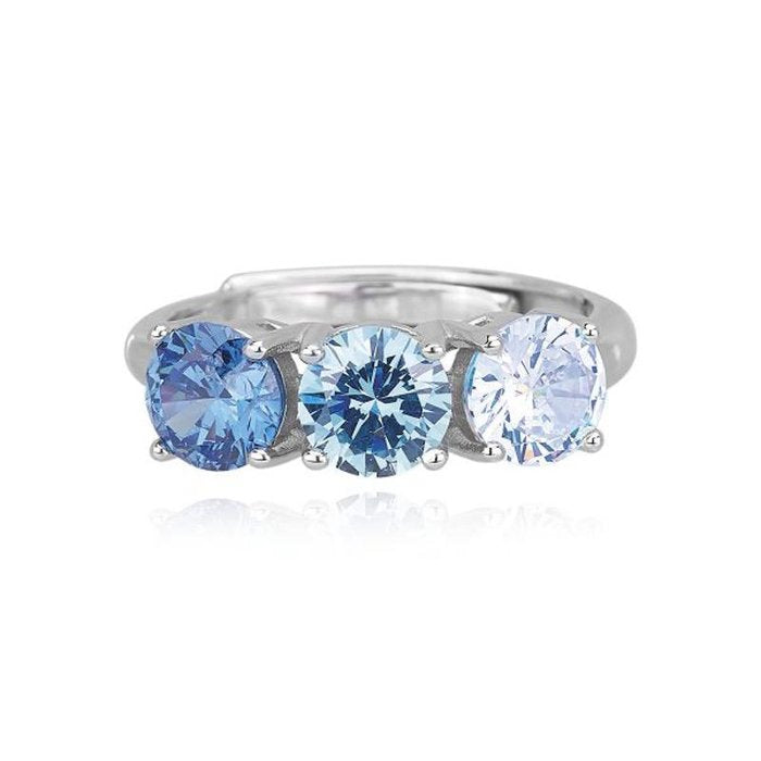 TRILOGY RING WITH DEGRADED STONES