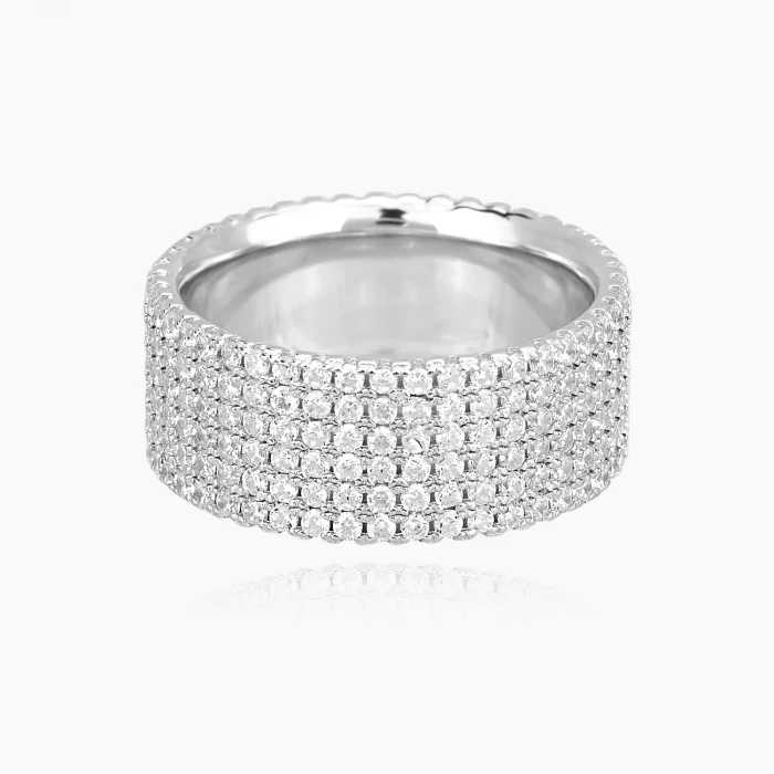 BAND RING WITH ZIRCONIA