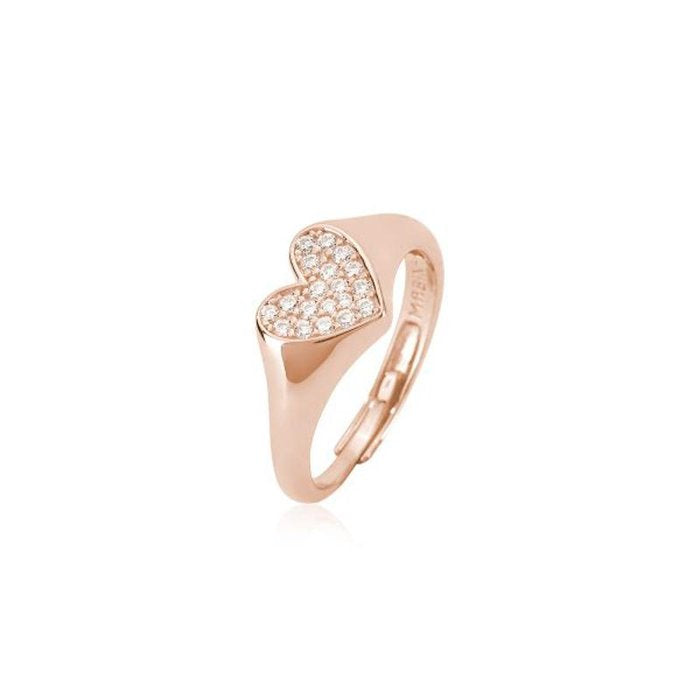 HEART PAVÉ SIGNET RING