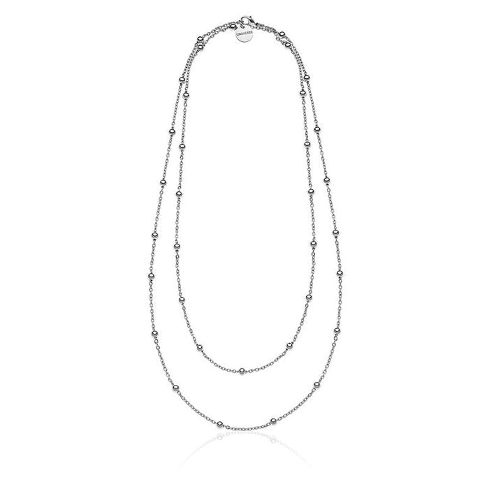 Collana in bronzo argentato con sfere