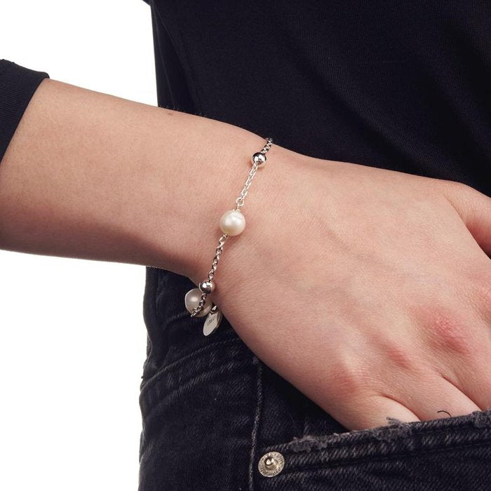 Bracciale di catena con perle naturali