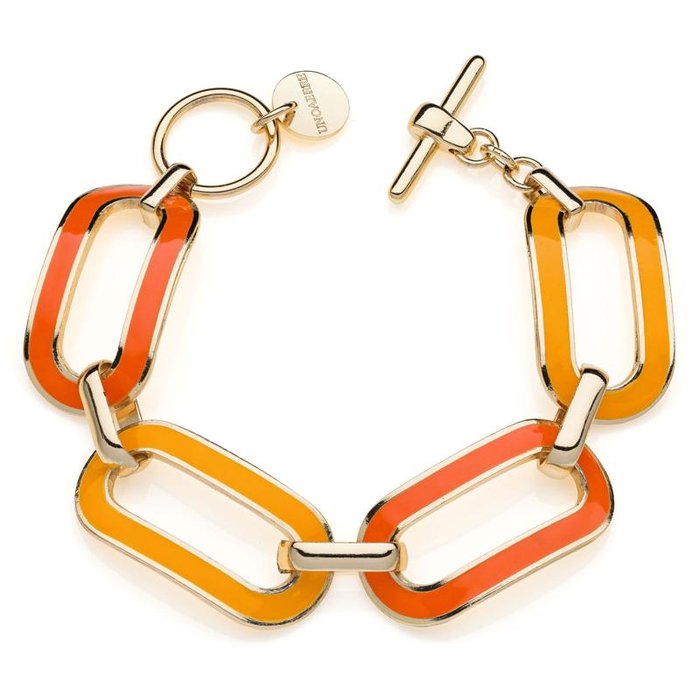 Bracciale dorato con smalto arancio