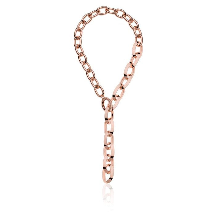 Collana con maglie ovali e triangolari