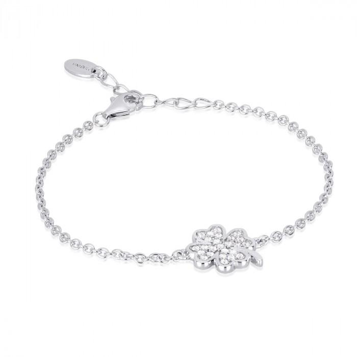 Bracciale centrale quadrifoglio strass - gioielleriaperdichizzi.it