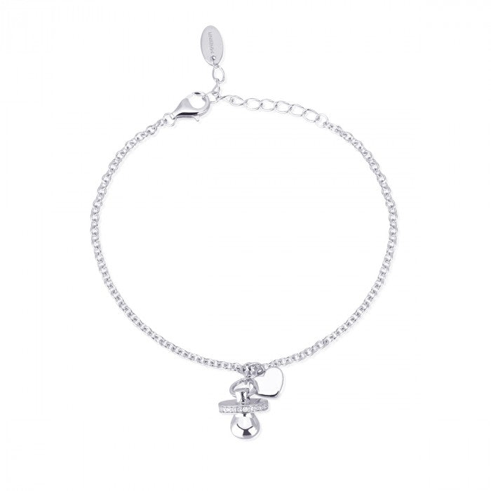 Bracciale pendente ciuccio strass