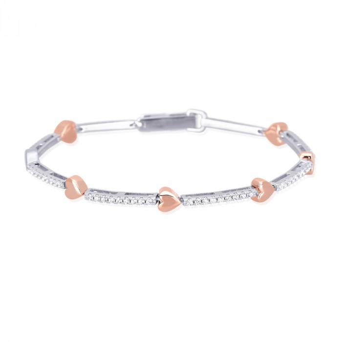 Bracciale armbander tennis cuori rosè  s - gioielleriaperdichizzi.it