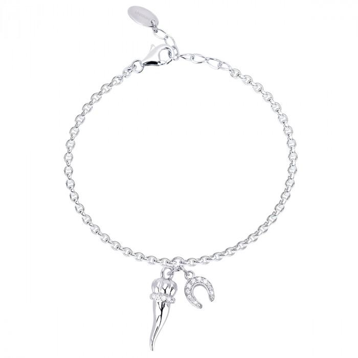 Bracciale pendente peperoncino + ferro di cavallo strass - gioielleriaperdichizzi.it