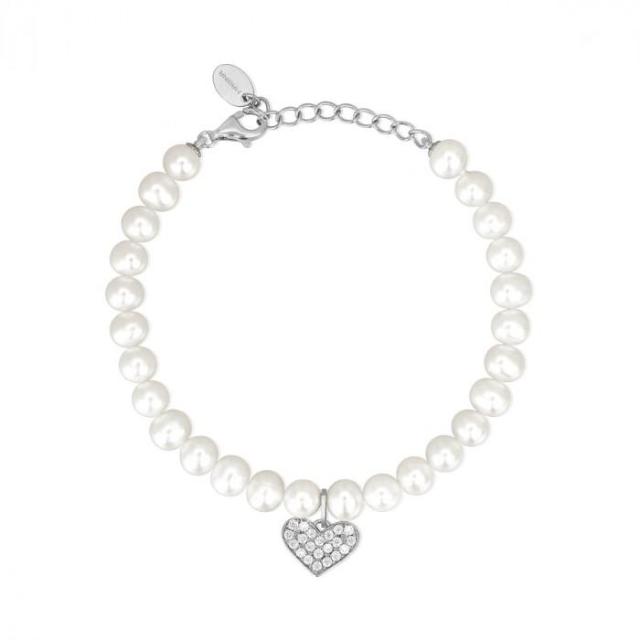 Bracciale perline pendente cuore strass - gioielleriaperdichizzi.it