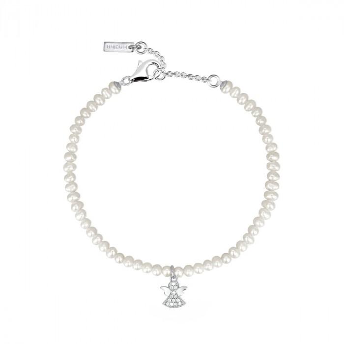 Bracciale perline pendente angelo strass - gioielleriaperdichizzi.it