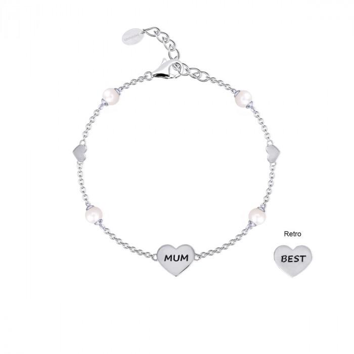 Bracciale armbander cuori + cuore inciso MUM ..... - gioielleriaperdichizzi.it