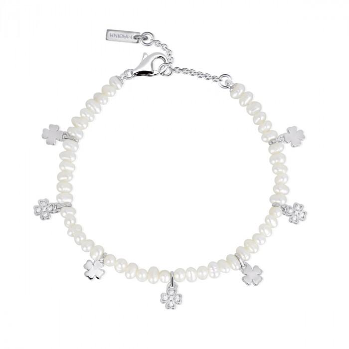 Bracciale armbander perline pendenti quadrifogli strass - gioielleriaperdichizzi.it