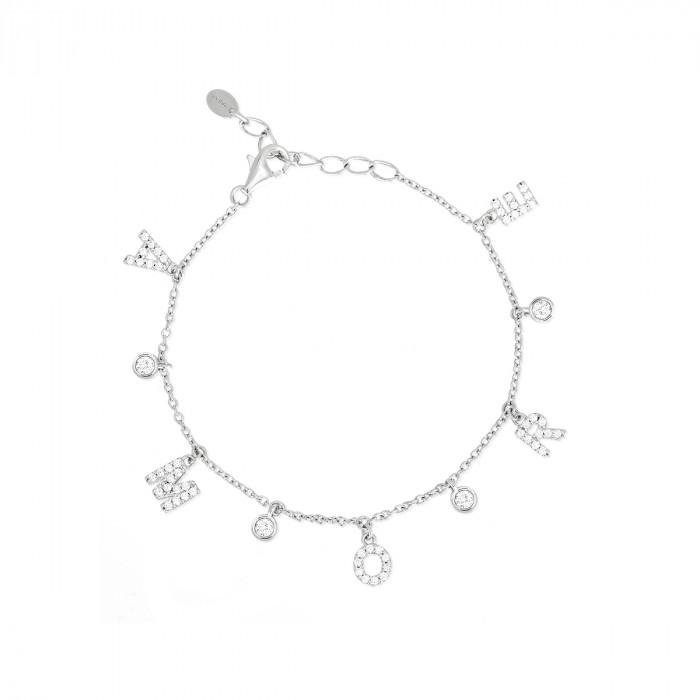 Bracciale armbander pendente scritta amore pavè strass - gioielleriaperdichizzi.it