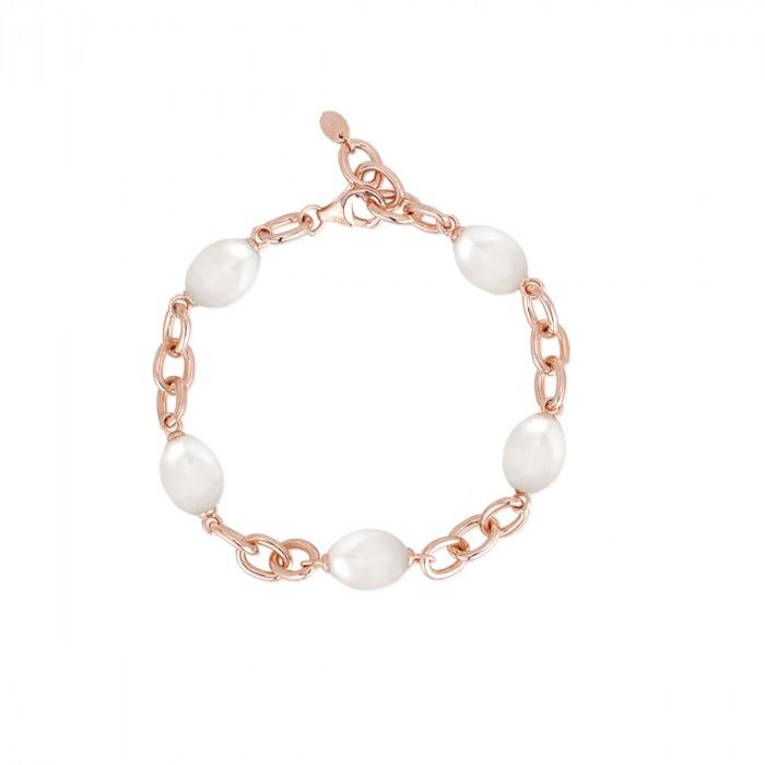Bracciale catena rosè perle deformate - gioielleriaperdichizzi.it