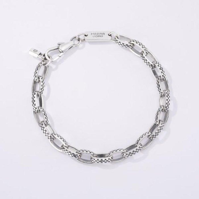 BRACELET À MAILLONS OVALES AVEC LOSANGES