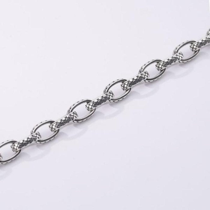 OVAL LINK BRACELET WITH RHOMBUSES
