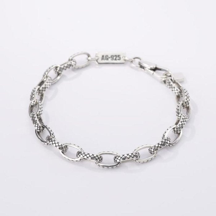 BRACELET À MAILLONS OVALES AVEC LOSANGES
