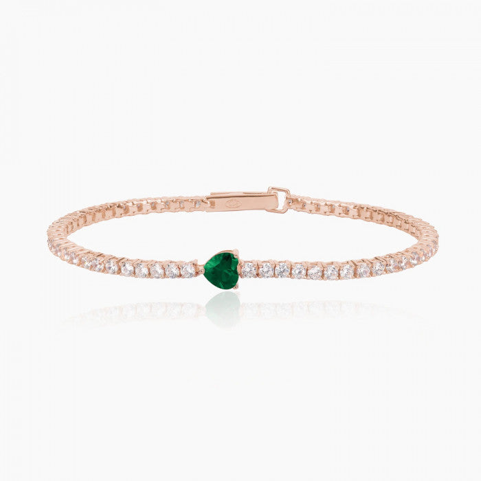 BRACELET DE TENNIS AVEC COEUR