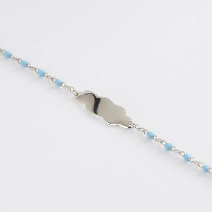BLUE BRACELET WITH ENGRAVABLE CLOUD