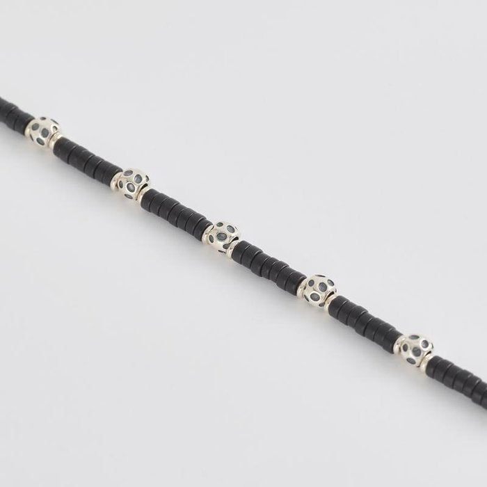 BLACK TURQUOISE DISC BRACELET