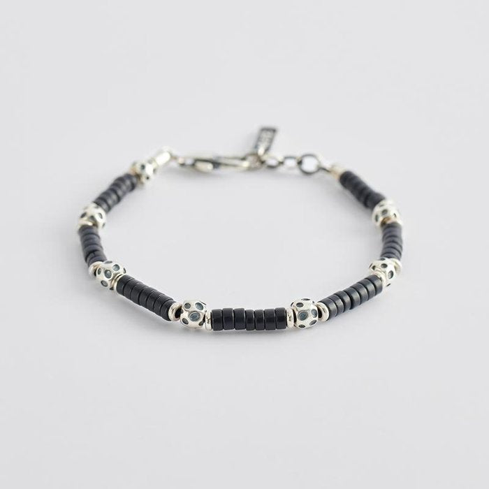 BLACK TURQUOISE DISC BRACELET