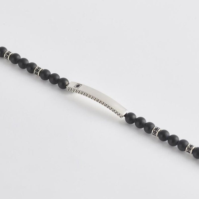 AGATE AND SILVER BRACELET