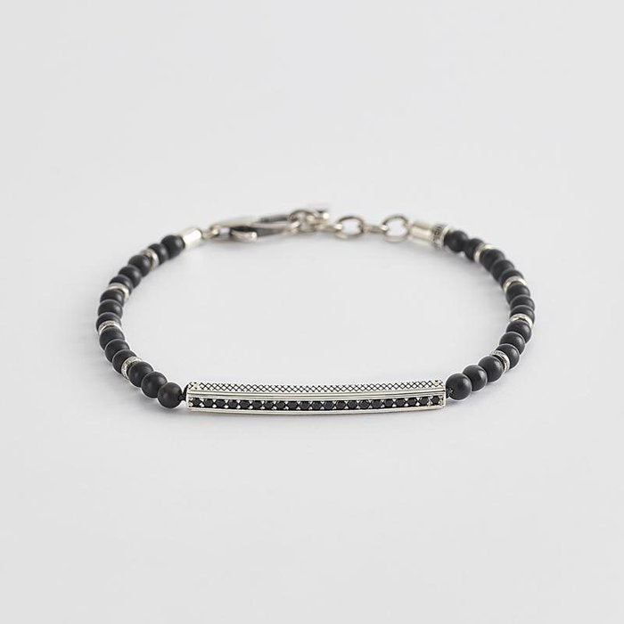 AGATE AND SILVER BRACELET