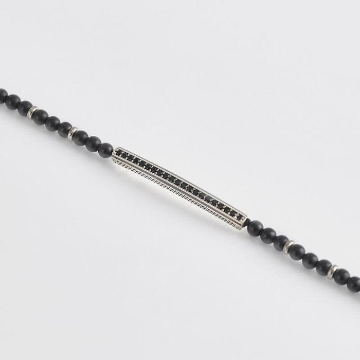 AGATE AND SILVER BRACELET