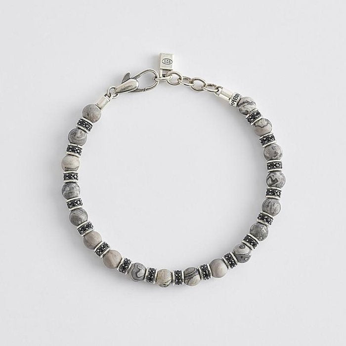 AGATE AND SILVER BRACELET