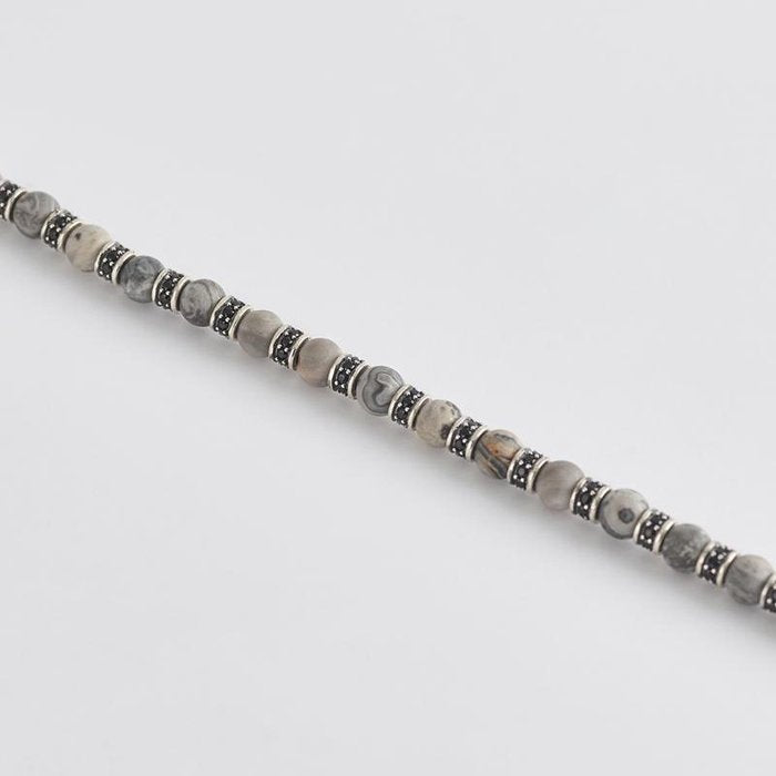 AGATE AND SILVER BRACELET
