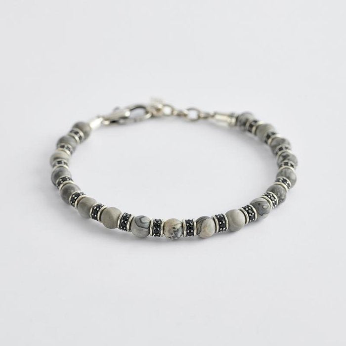 AGATE AND SILVER BRACELET