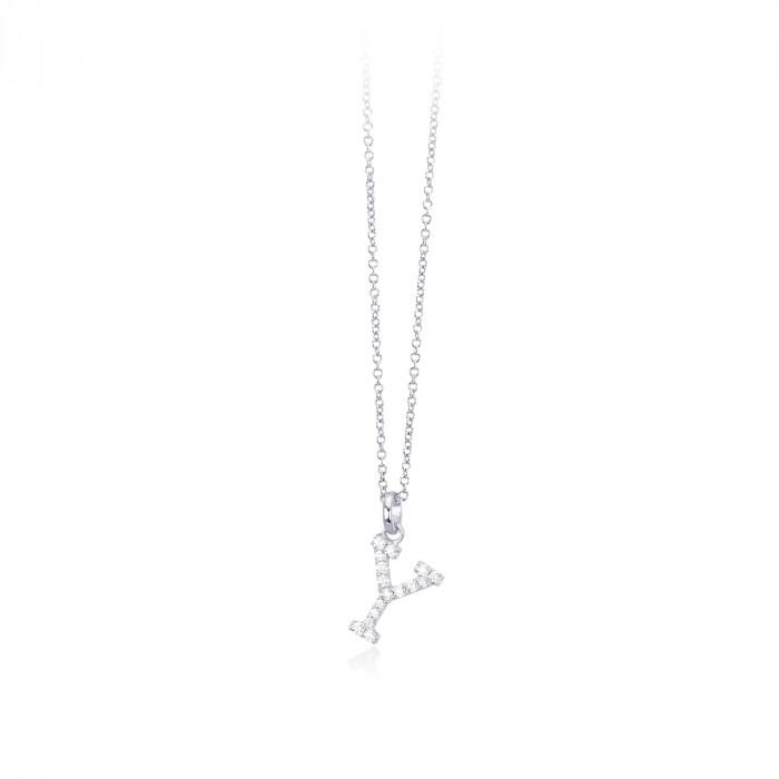 Girocollo halsketten pendente lettera Y zirconi - gioielleriaperdichizzi.it