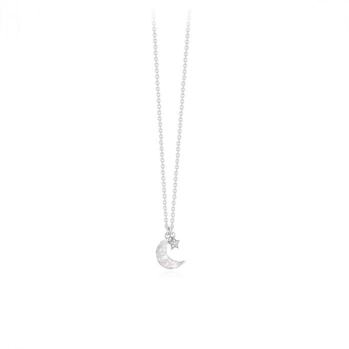 Girocollo halsketten pendente luna m/perla zirconi - gioielleriaperdichizzi.it
