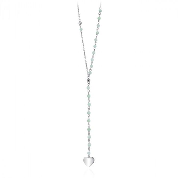 Collana pallini verdi pendente cuore - gioielleriaperdichizzi.it