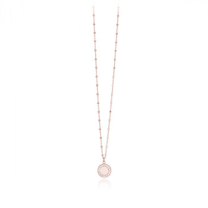 Girocollo rosè pendente cerchio giro strass - gioielleriaperdichizzi.it