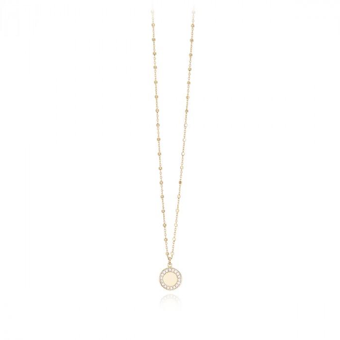 Girocollo laminato pendente cerchio giro strass - gioielleriaperdichizzi.it
