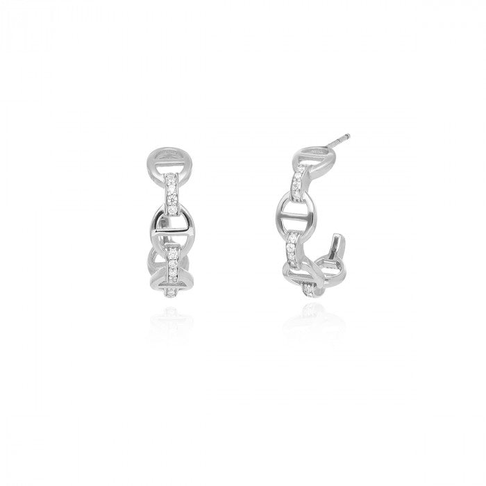 BOUCLES D'OREILLES CRÉOLES À MAILLONS CROISÉS