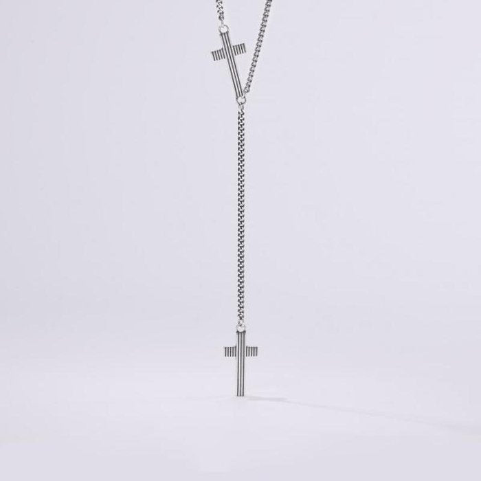 COLLIER ROSAIRE AVEC GROUMETTE ET CROIX