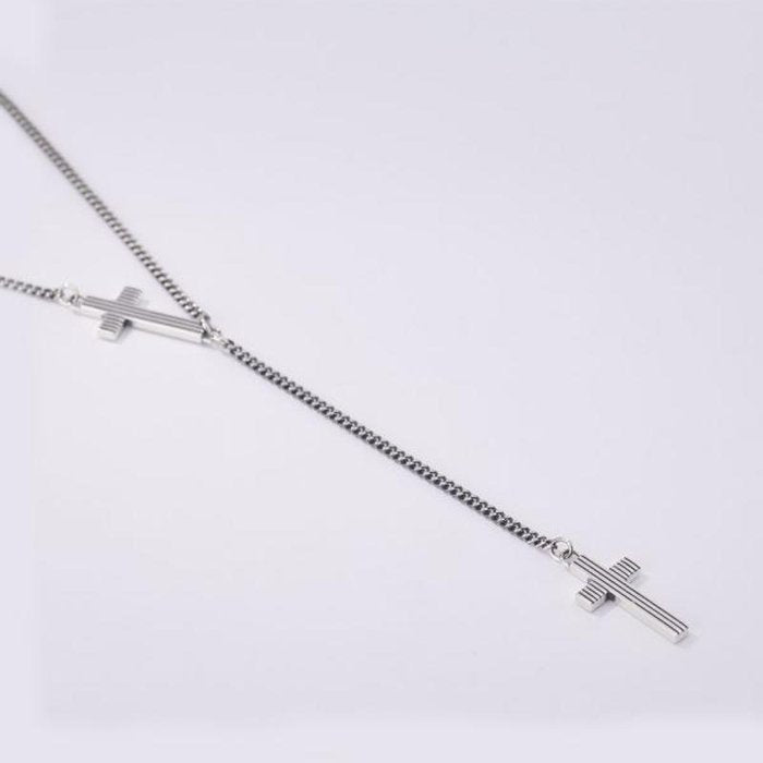 COLLIER ROSAIRE AVEC GROUMETTE ET CROIX