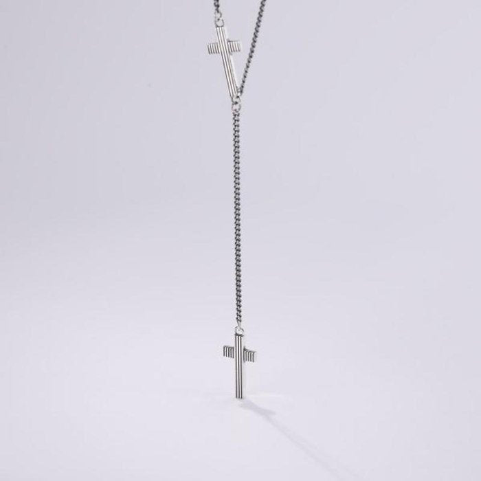COLLIER ROSAIRE AVEC GROUMETTE ET CROIX