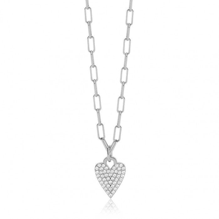 Collana cuore pavè