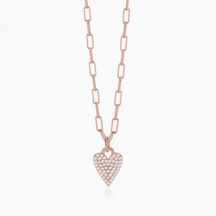 Collier coeur pavé